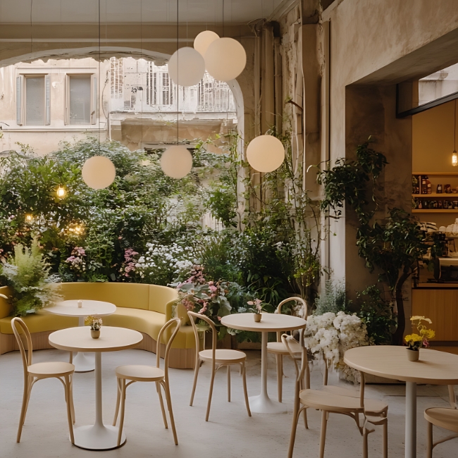 welcoming-atmosphere coffee shop filled with busy customers | hard bean